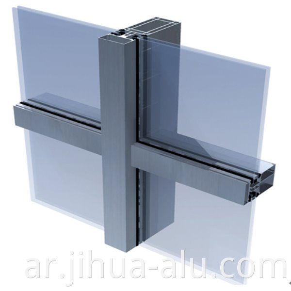 Commercial Buildings Exposed Aluminum Frame Profile Stick Glass Curtain Walls Structure Parts